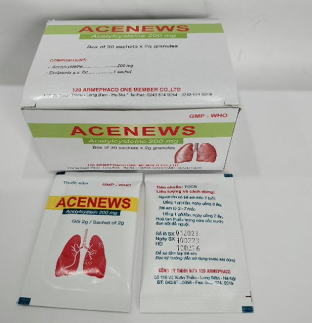 Acenew Acetylcystein 200mg - Hỗ trợ hệ hô hấp và sức khỏe tim mạch hiệu quả